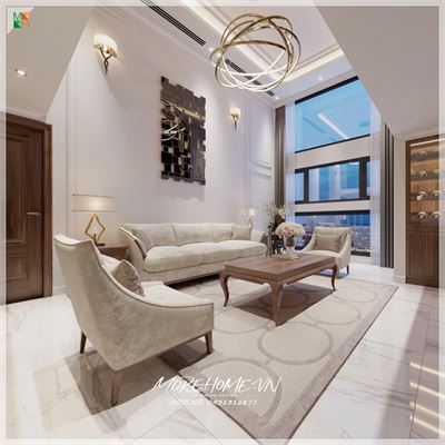 *Duplex Trung Yên: Nội Thất Tân Cổ Điển Với Gỗ Óc Chó Đẳng Cấp